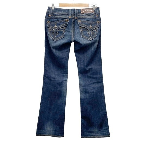 Rock Revival Jeans Chrissie Bootcut FDL Back Flap Pocket Dark Wash Denim Size 29 - Picture 3 of 14